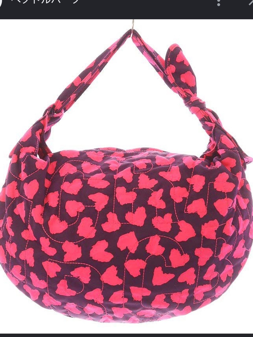 Marc Jacobs Pink and Purple Quilted Heart-Print Hobo